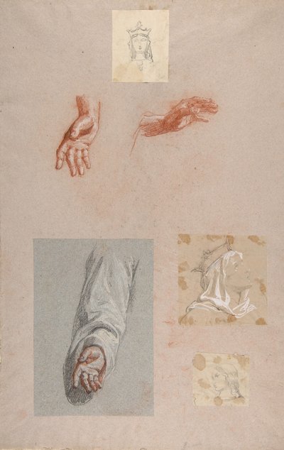 a. Mani di San Remi registro inferiore, b. Testa di Santa Clotilde registro superiore da Isidore Pils