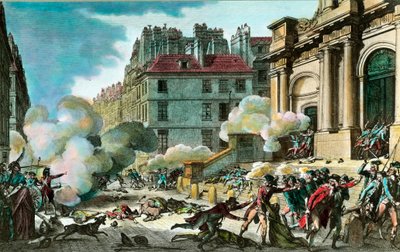 Rivoluzione francese: Il 13 del mese IV; il generale Bonaparte (Napoleone I Bonaparte) fece portare i cannoni, gli insorti furono colpiti dai colpi di cannone sui gradini della Chiesa di Saint Roch a Parigi il 4 ottobre da Isidore Stanislas Helman