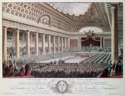 Apertura degli Stati Generali a Versailles nel 1789, incisione di Helmann, Rivoluzione Francese, Francia da Isidore Stanislas Helman