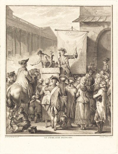 Le charlatan francais da Isidore Stanislas Helman after Jean Duplessi Bertaux