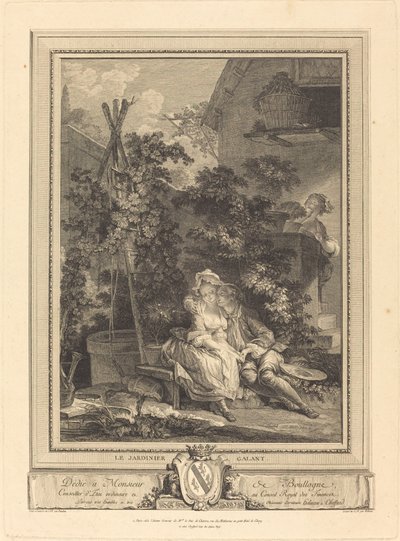 Il giardiniere galante da Isidore Stanislas Helman after Pierre Antoine Baudouin