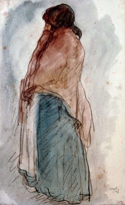 "La donna con la brocca" Acquerello di Isidre Nonell i Monturiol (1873-1911). 1906 Barcellona. Museo Nazionale d