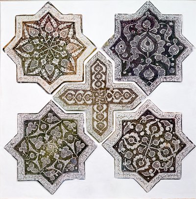 Cinque piastrelle, Kashan, Iran da Islamic School