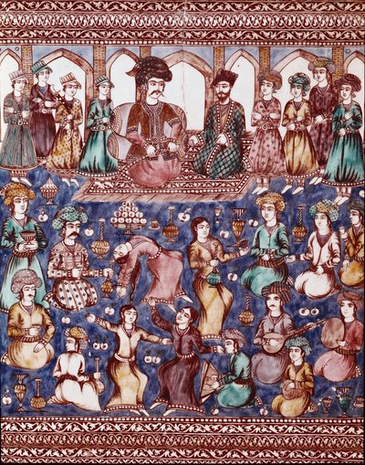Arte islamica: musicisti e danzatori della corte di Nasser-al-Din da Islamic School