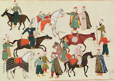 Ms 1671 Un mercato di cavalli, c.1580 da Islamic School