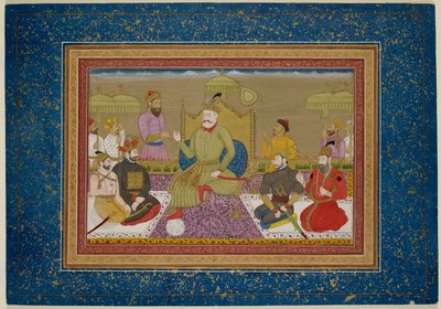 Yusuf Adil Shah in trono con i successivi quattro monarchi di Bijapur, c.1750 da Islamic School