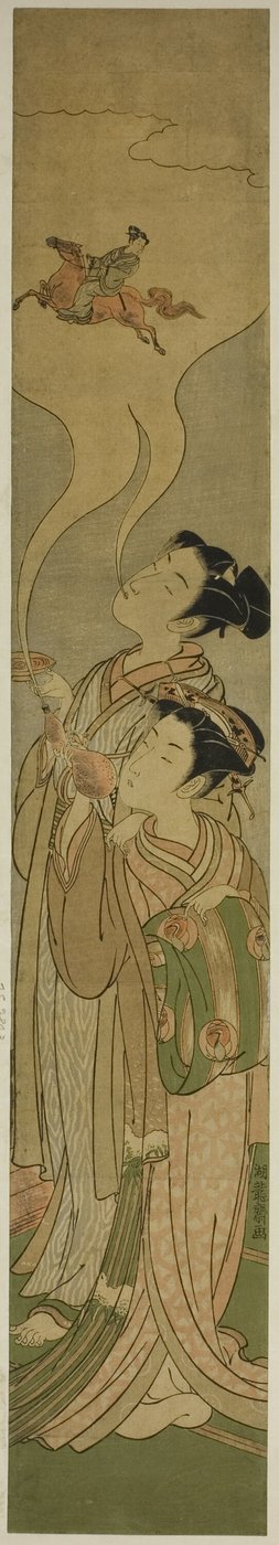 Coppia che evoca un cavallo e un cavaliere (parodia di Tekkai e Chokaro) da Isoda Koryusai