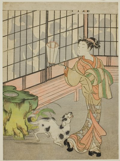 Cortigiana che Guarda le Ombre sul Shoji da Isoda Koryusai