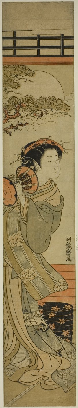 Cortigiana che Suona un Tamburo a Mano da Isoda Koryusai