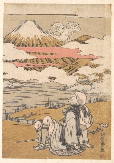 Saigyō osserva il monte Fuji da Isoda Koryusai