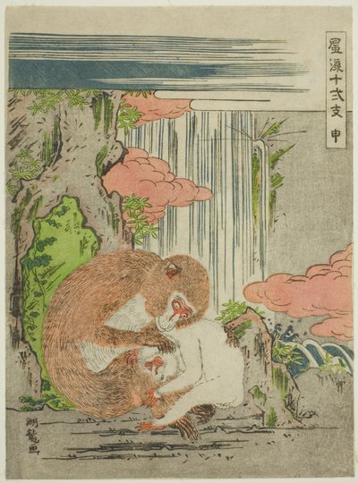 Scimmia (Saru), dalla serie "I dodici segni zodiacali alla moda (Furyu juni shi)" da Isoda Koryusai