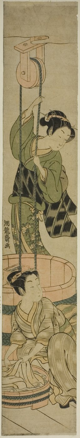 Donne che lavano i vestiti al pozzo da Isoda Koryusai