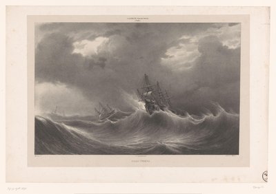 Navi in mare tempestoso (serie: Schilderijen uit de collectie van het Palais Royal) da Isodore Laurent Deroy