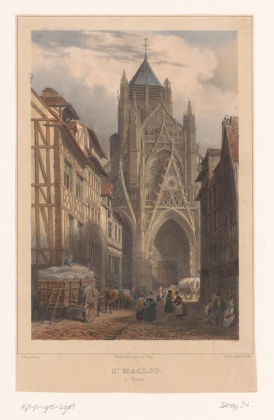 Vista della Chiesa di Saint-Maclou a Rouen da Isodore Laurent Deroy