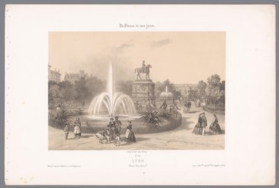 Veduta di Place Napoléon a Lione da Isodore Laurent Deroy
