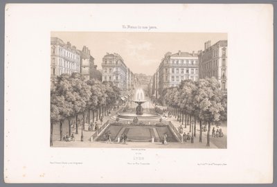 Vista della Place e della Rue Impériale a Lione da Isodore Laurent Deroy