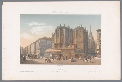 Vista della chiesa di Saint-Nizier e della rue de l