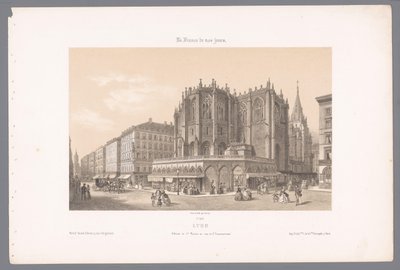 Veduta della chiesa di Saint-Nizier e della rue de l