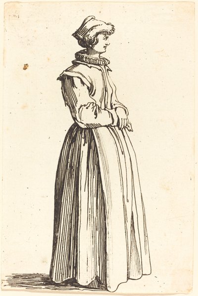 Giovane donna, di profilo, rivolta a destra da Israel Henriet after Jacques Callot