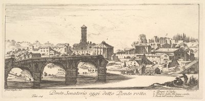Ponte Senatoriale, oggi chiamato Ponte Rotto, c.1748 (incisione) da Israël Silvestre