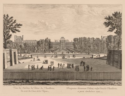 Veduta del Palazzo e dei giardini delle Tuileries, dal cortile della Regina da Israël Silvestre
