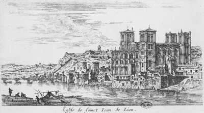 Vista della cattedrale di Saint-Jean, Lione da Israël Silvestre the Younger