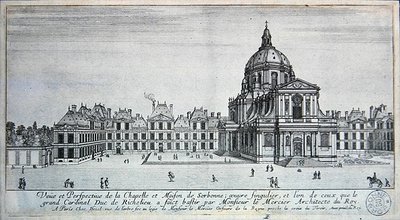 Veduta della Cappella e Maison de Sorbonne (incisione) da Israel the Younger Silvestre