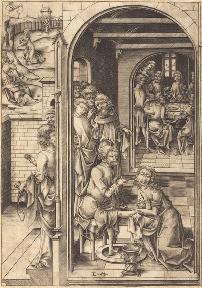 Cristo lava i piedi agli apostoli, c. 1480 da Israhel van Meckenem