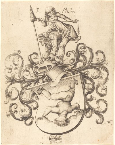 Stemma con ragazzo che cade, c. 1480-1490 da Israhel van Meckenem