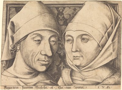 Doppio ritratto di Israhel van Meckenem e sua moglie Ida, c. 1490 da Israhel van Meckenem