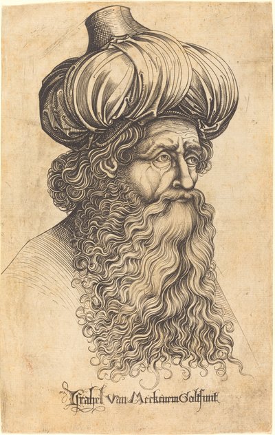 Testa di un uomo anziano da Israhel van Meckenem