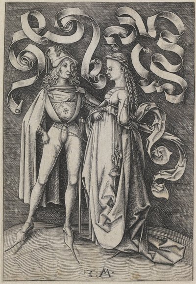 Cavaliere e una dama (Scene della vita quotidiana) da Israhel van Meckenem