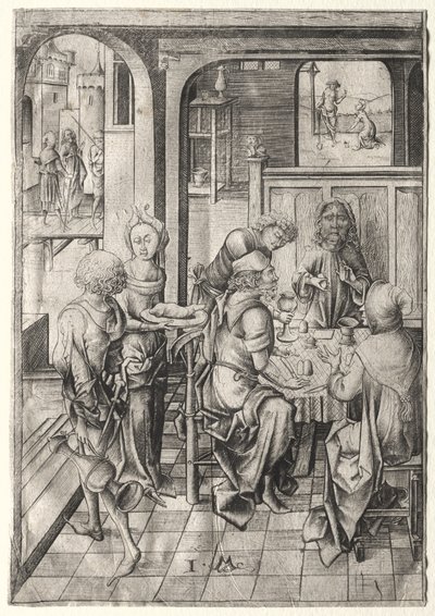 La Passione: Cena a Emmaus da Israhel van Meckenem