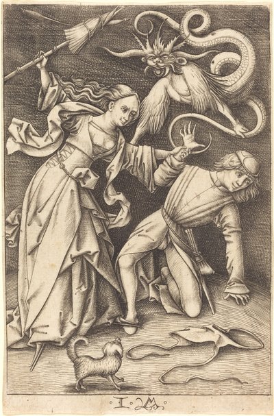 La Moglie Arrabbiata, c. 1495-1503 da Israhel van Meckenem