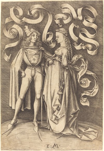 Il cavaliere e la dama, c. 1495-1503 da Israhel van Meckenem