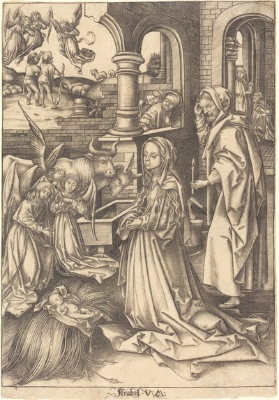 La Natività, c. 1490-1500 da Israhel van Meckenem