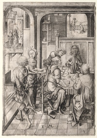 La Passione: Cena a Emmaus da Israhel van Meckenem