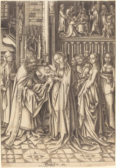 La Presentazione al Tempio, c. 1490-1500 da Israhel van Meckenem