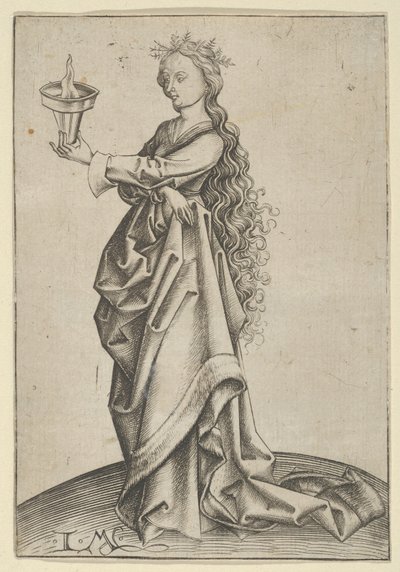 La terza vergine saggia, ca. 1450-1503 da Israhel van Meckenem