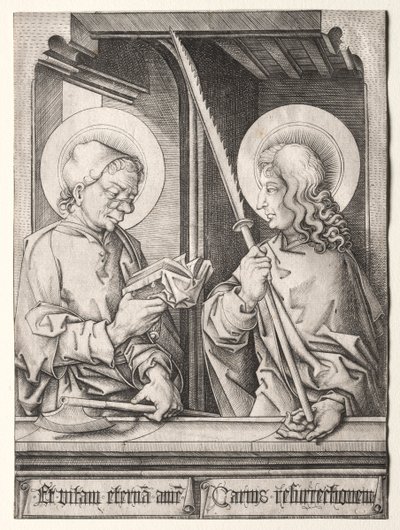 I dodici apostoli alle finestre gotiche: San Mattia e San Giuda Taddeo da Israhel van Meckenem