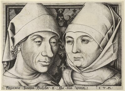 Autoritratto con la moglie Ida, c. 1490 da Israhel van Meckenem the younger