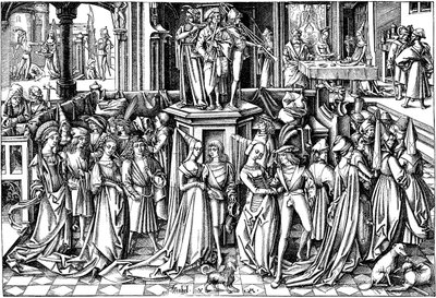 La danza alla corte di Erode, c. 1500 da Israhel van Meckenem the younger