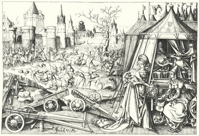 La decapitazione del generale assiro Oloferne da parte di Giuditta di Betulia, dal poema Giuditta da Israhel van the Elder Meckenem