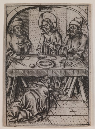 Maria Maddalena che lava i piedi di Cristo, 1500 circa (incisione) da Israhel van the younger Meckenem
