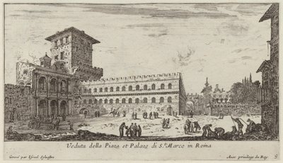 Veduta della Piazza e Palazzo di San Marco a Roma da Israël Silvestre
