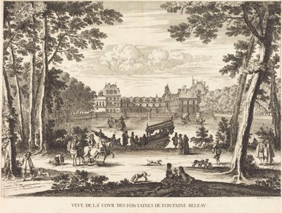 Vista del cortile delle Fontane di Fontainebleau da Israël Silvestre
