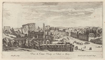 Veduta del Campo Vaccino e Colosseo a Roma da Israël Silvestre