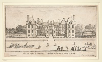 Veduta del Castello Liencourt: Il Cortile da Israël Silvestre