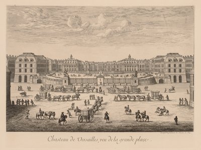 Veduta del Castello di Versailles, vista dalla Grande Piazza da Israël Silvestre