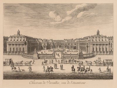 Veduta del Castello di Versailles, vista dal cortile anteriore da Israël Silvestre